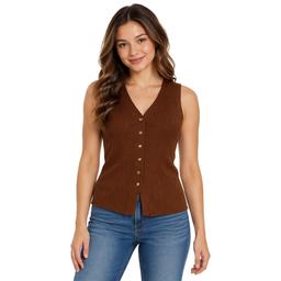 Juniors A. Byer Button Down Ribbed Sweater Vest