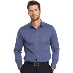 Mens Bill Blass Modern Fit Steel Blue Stripe Dress Shirt
