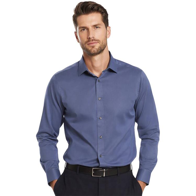 Mens Bill Blass Modern Fit Steel Blue Stripe Dress Shirt
