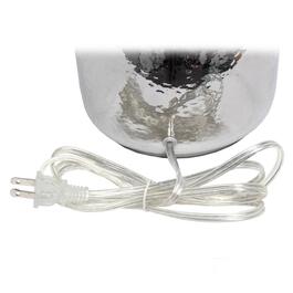 Lalia Home Metallic Grey Hammer Linen Shade Glass Jar Table Lamp