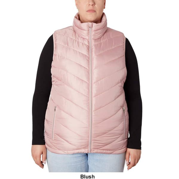 Plus size pink puffer vest best sale