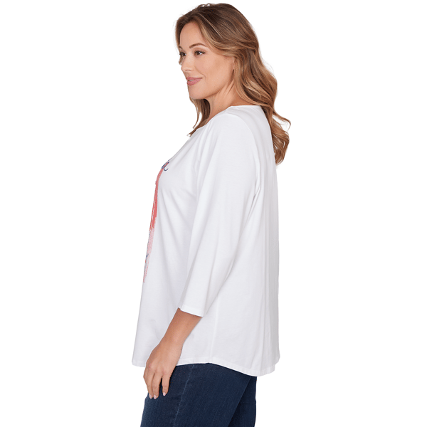 Plus Size Ruby Rd. Must Haves II 3/4 Sleeve Bella Vista Tee