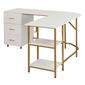 Techni Mobili L-Shape Home Office Two-Tone Desk w/ Storage - image 4