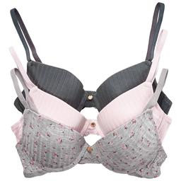 Womens Laura Ashley(R) 3pk. Lace Trim Push Up Bras-LS8396-3PKAC