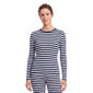 Womens LANDS'' END Stripe Long Sleeve Crew Neck Top - image 2