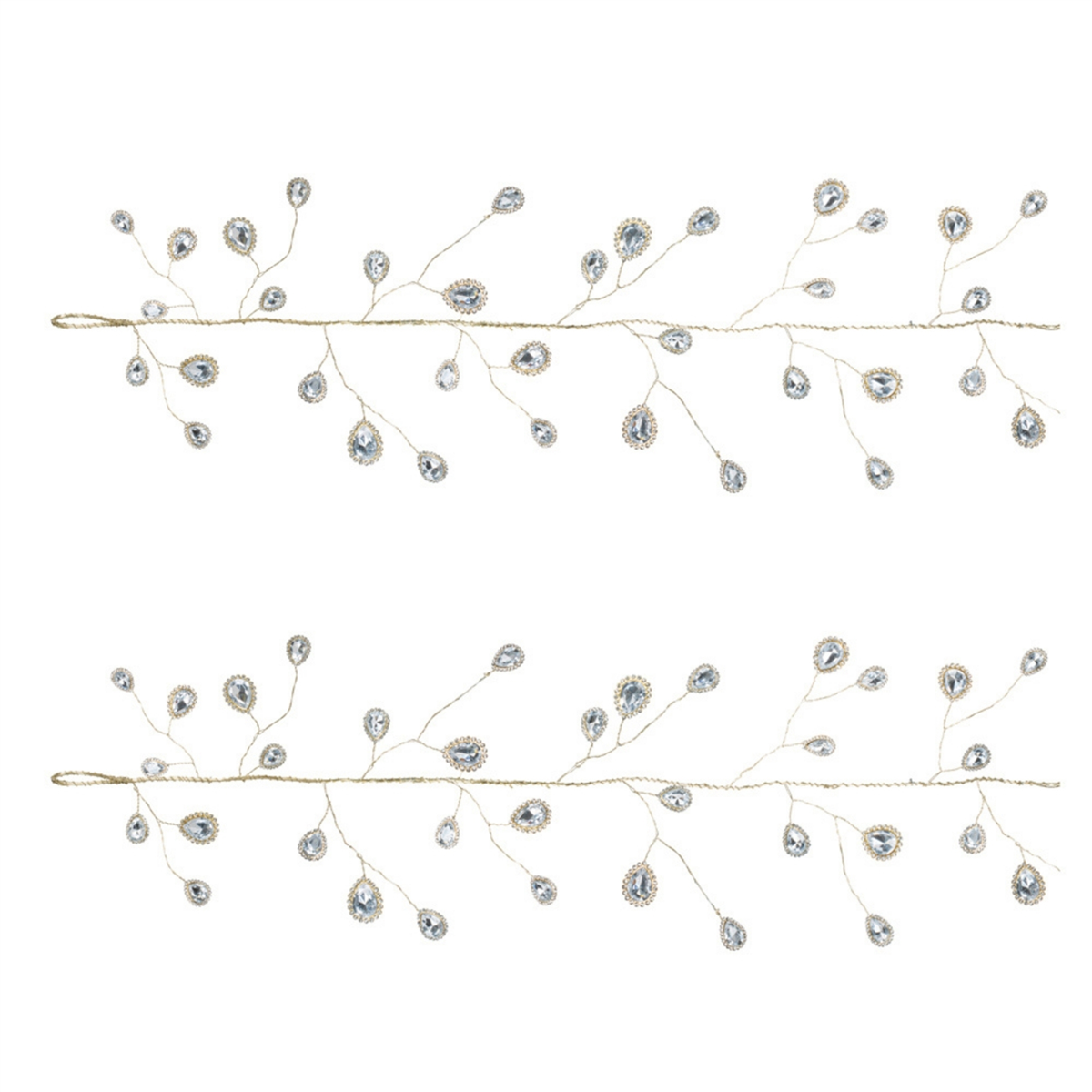 Melrose Crystal Teardrop Jewel Garland - Set of 2