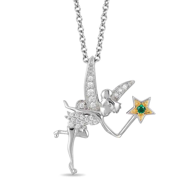 Enchanted by Disney Yellow Plated 1/10ctw. Tinker Bell Pendant
