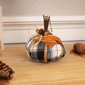 Northlight Plaid Pumpkin with Leaf Fall Harvest Pumpkin Decor - image 2