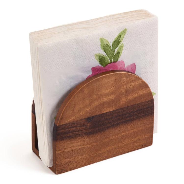 Kalmar Home Acacia Wood Vertical Napkin Holder