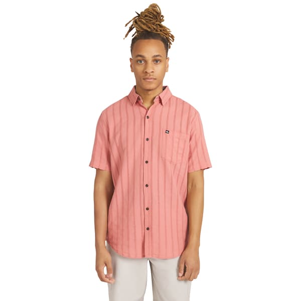 Mens Quiksilver Barge Point Collar Button Down Shirt - image 