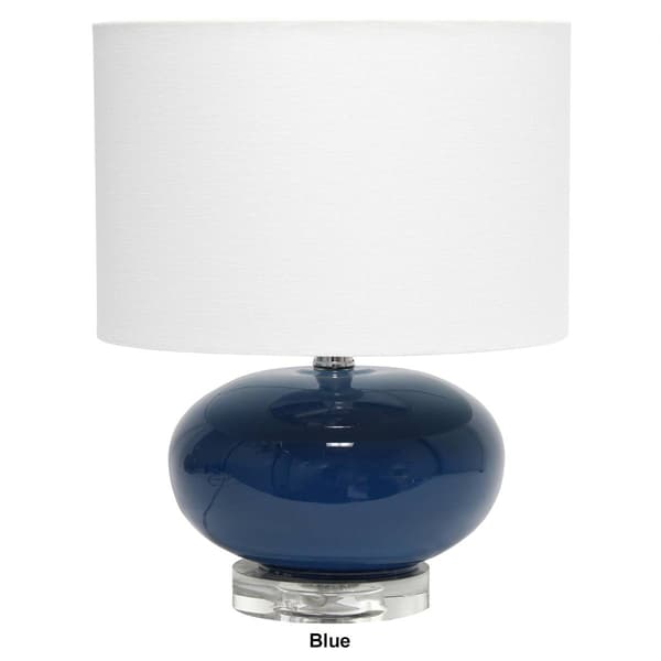 Lalia Home Modern Ovaloid Glass Bedside Table Lamp w/White Shade