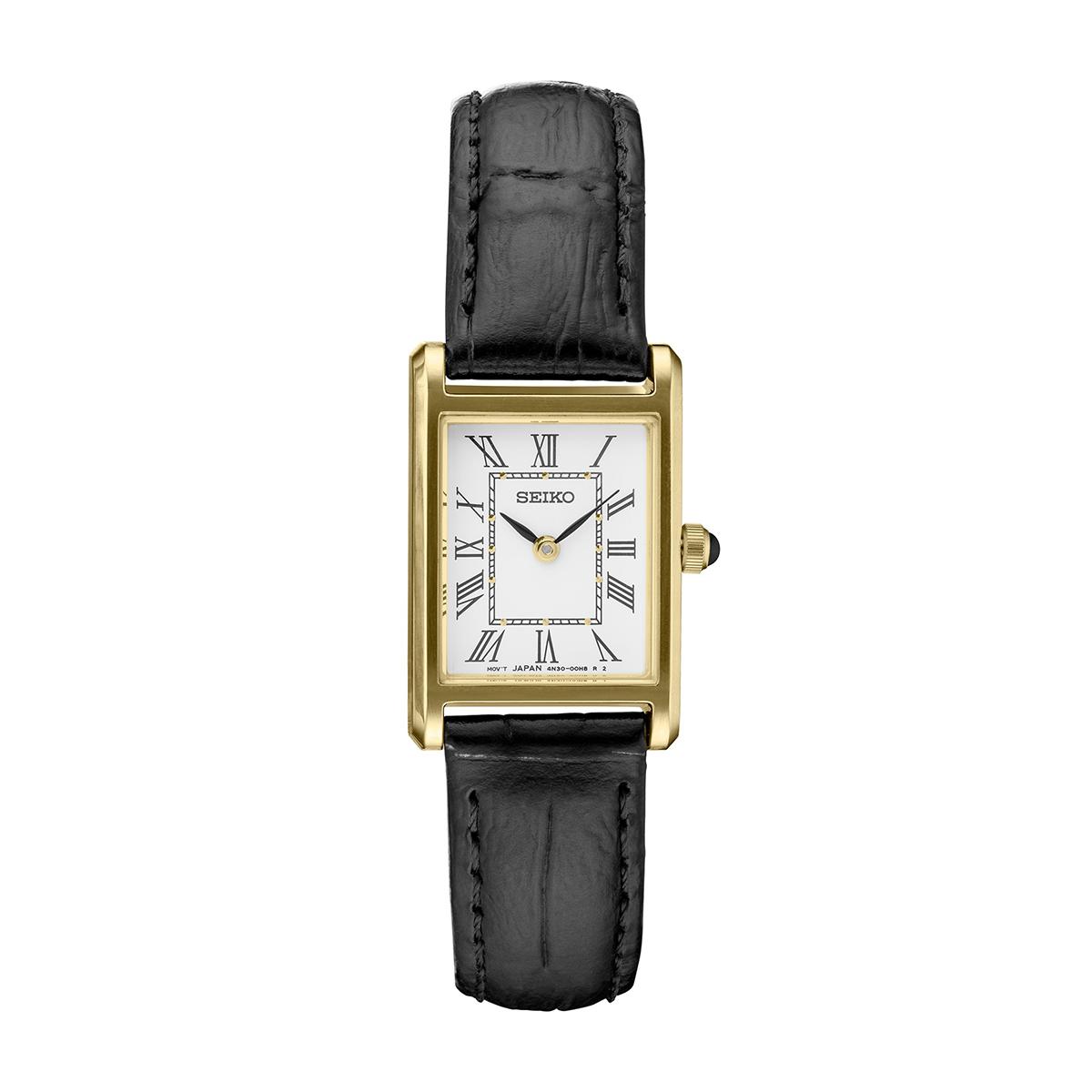 Womens Seiko Essentials Black Strap/White Dial Watch -...