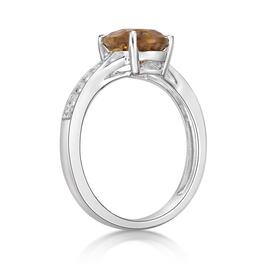 Sterling Silver Ring w/ Citrine & White Topaz Gemstones