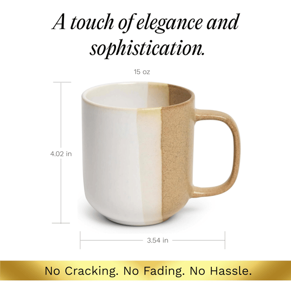 Sango Phoebe Caramel/White Ceramic Coffee Mugs