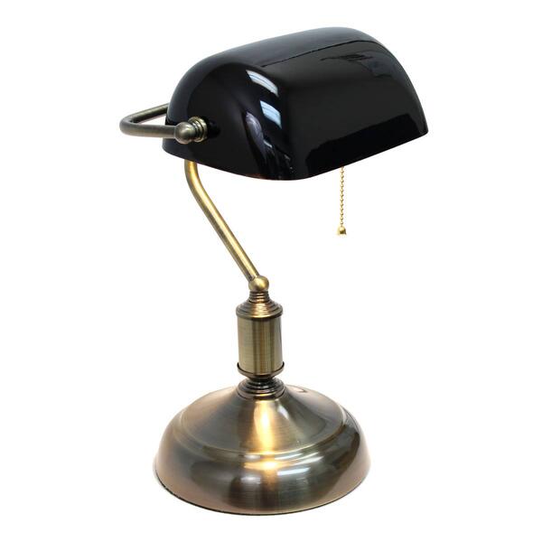 Simple Designs Executive Banker''s Desk Lamp w/Glass Shade - image 