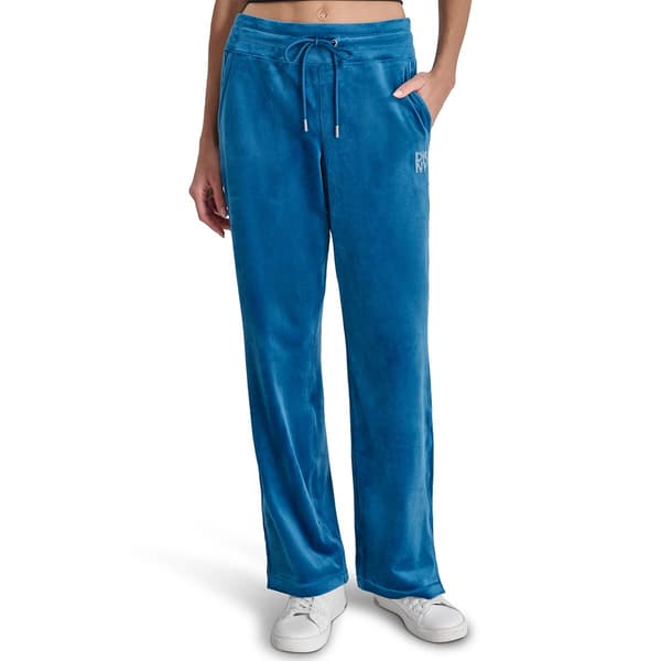 Womens DKNY Sport Velour Stacked Rhinestone Logo Track Pant - image 