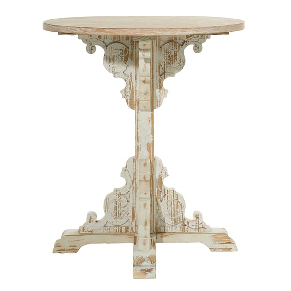 9th &amp; Pike® White Chinese Fir Country Accent Table