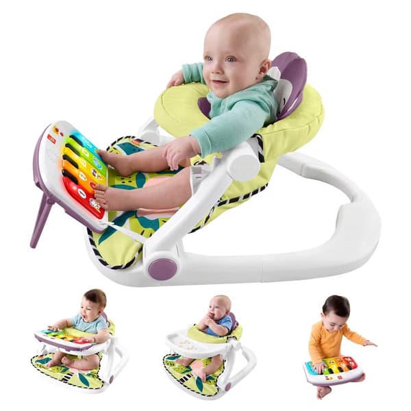 Fisher-Price&#40;R&#41; Purple Monkey Deluxe Sit-Me-Up with Toy Bar - image 