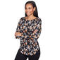 Petite Emaline Special Items Floral Long Sleeve Boat Neck Tee - image 3