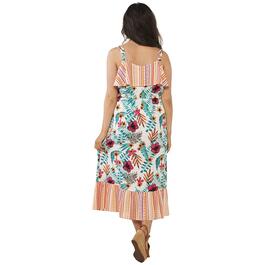 Womens Absolutely Famous Floral Ruffle Tier Midi Dress