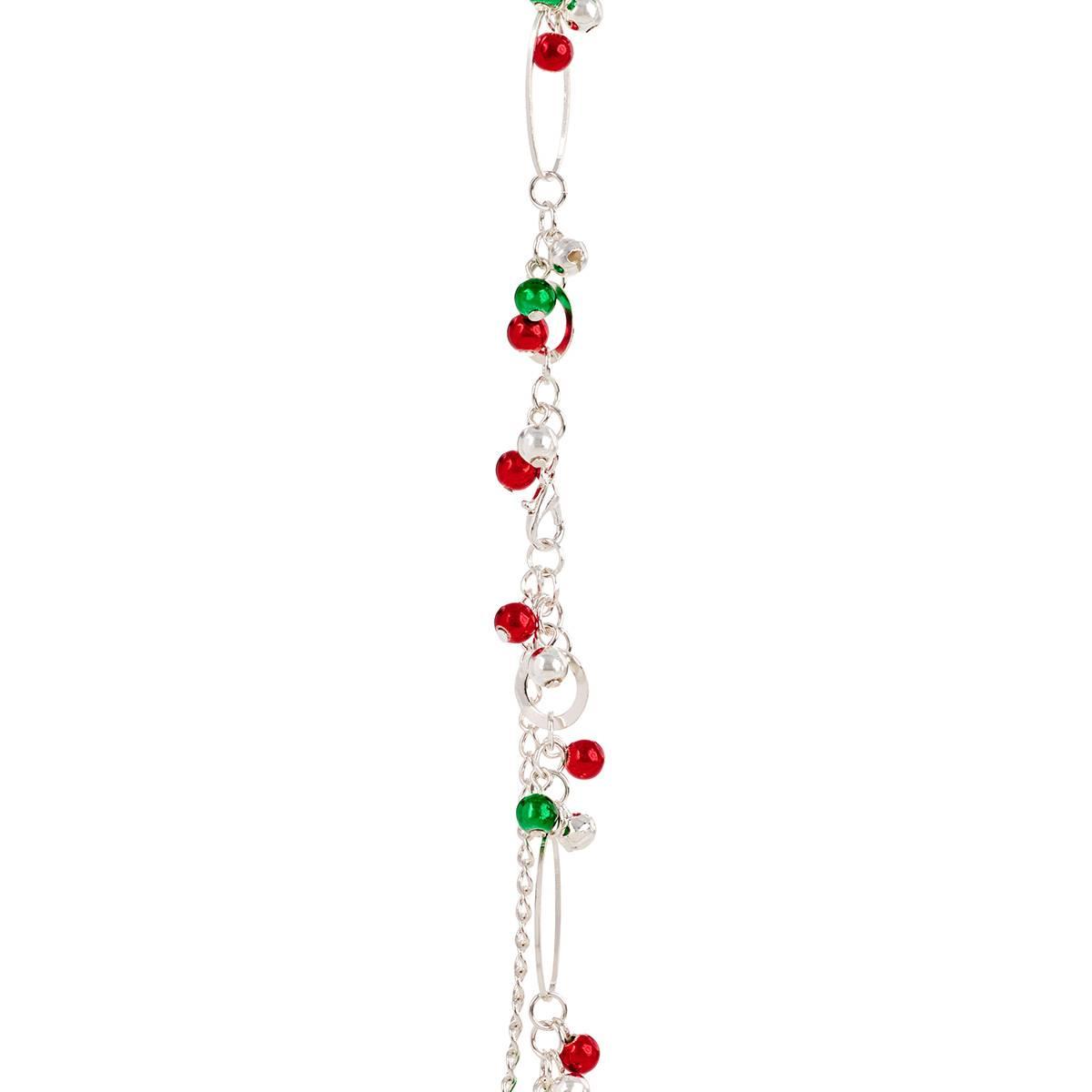 Silver-Tone Oval Link Bell Necklace