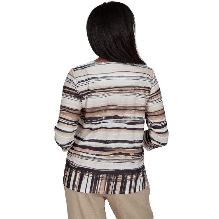 Womens Alfred Dunner Travel Advisory Scratched Stripe Blouse