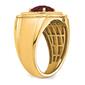 Mens Pure Fire 14kt. Yellow Gold Lab Grown Diamond Ruby Ring - image 6