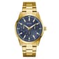 Mens Guess Gold-Tone Indigo Sunray Dial Quartz Watch - GW0963G2 - image 1