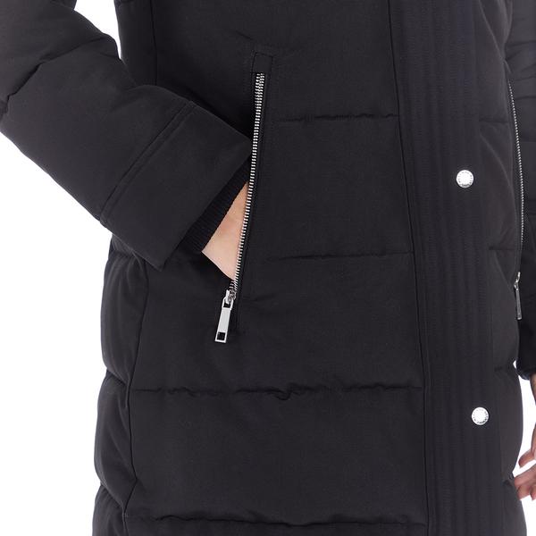 Womens Nine West Long Heavyweight Puffer Coat with Faux Fur Hood