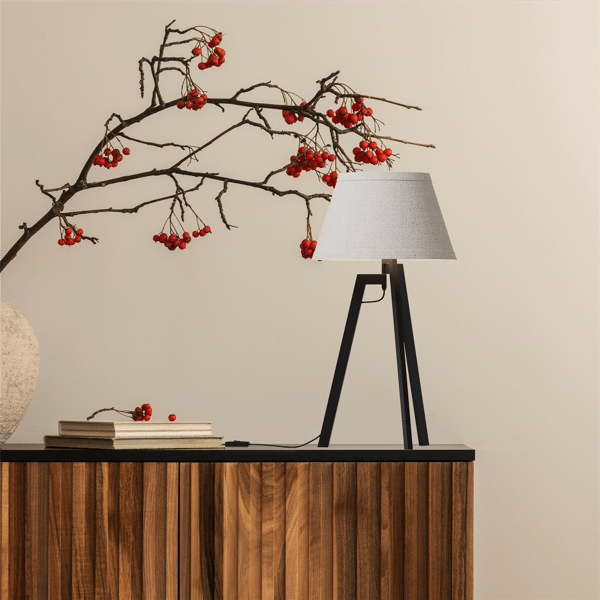 Infibrite 27in. Architectural Tripod Table Lamp w/ Textured Shade