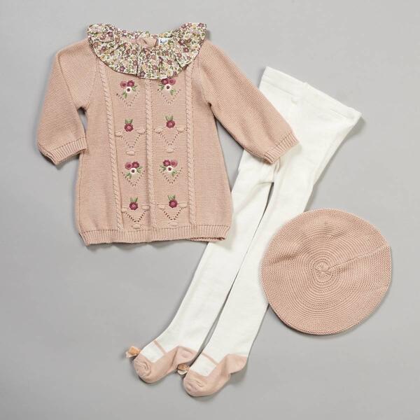 Baby Girl &#40;12-24M&#41; Nicole Miller New York 3pc. Sweater Dress Set - image 