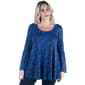 Plus Size 24/7 Comfort Apparel Blue Floral Bell Sleeve Tunic - image 1