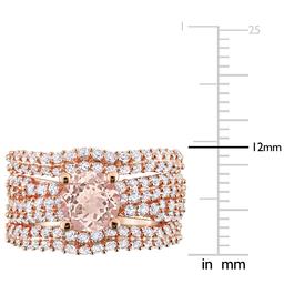 Gemstone Classics™ Morganite & Lab Created Sapphire Bridal Set