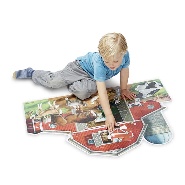 Melissa &amp; Doug® Busy Barn Shaped Floor Puzzle