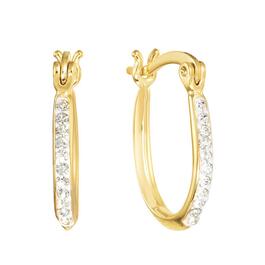 Athra 18mm Gold Over Silver Crystal Pave U Hoop Earrings