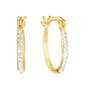 Athra 18mm Gold Over Silver Crystal Pave U Hoop Earrings - image 1