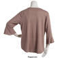 Plus Size Notations 3/4 Ruffle Sleeve Solid Hacci Keyhole Top - image 2