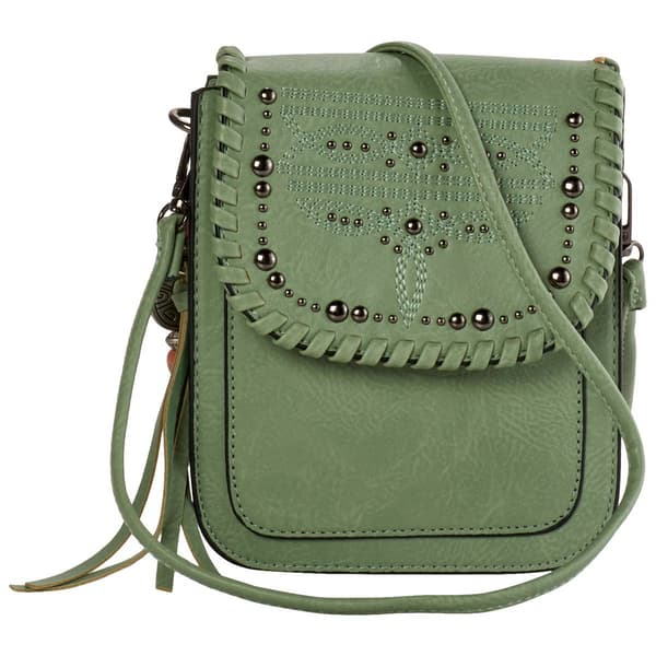 Sam & Hadley Whip Stitch Stud Flap Crossbody - image 