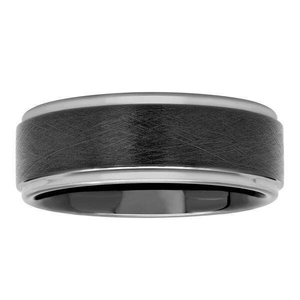 Mens Endless Affection&#40;tm&#41; Tungsten Step Edge Band Ring - image 