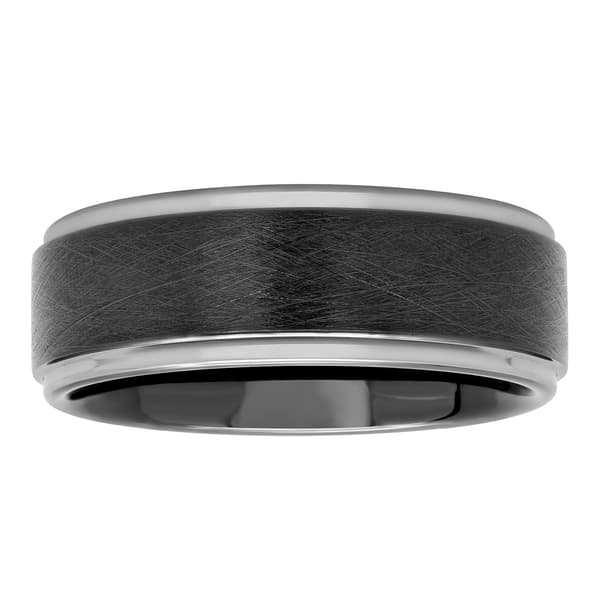 Mens Endless Affection&#40;tm&#41; Tungsten Step Edge Band Ring - image 
