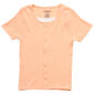 Girls (7-16) Pink Angel Lace Neck Faux Button Up Tee - image 1