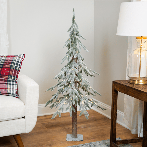 Northlight 4ft. Pre-Lit LED Alpine Flocked Christmas Tree - image 