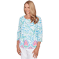 Womens Alfred Dunner Classics 3/4 Sleeve Scroll Floral Blouse - image 1