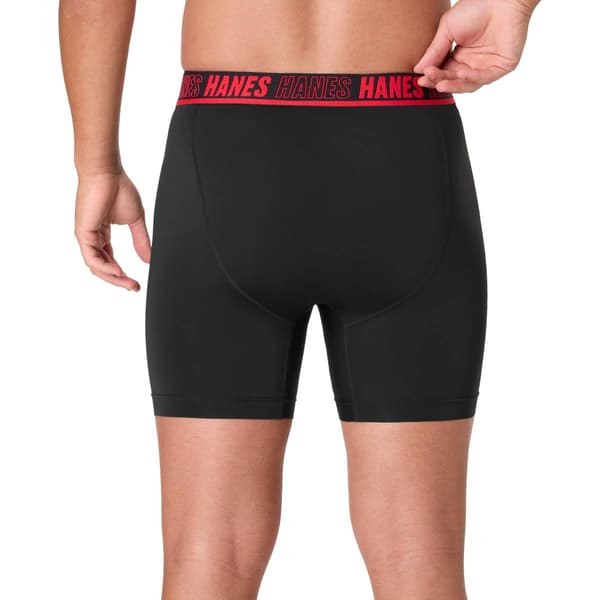 Mens Hanes Ultimate® Moves Xtemp Boxer Briefs - Black/Grey/Blue
