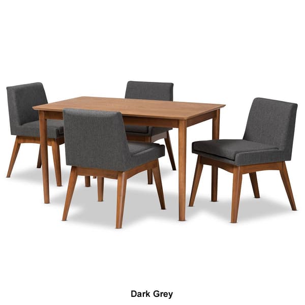 Baxton Studio Nexus Mid-Century Modern Fabric 5-Piece Dining Set