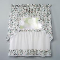 Country Floral Print Ruffled Swag Pair - 58x36