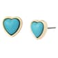 Betsey Johnson Cowabunga Turquoise Heart Stud Earrings - image 1