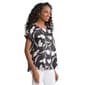 Womens Jones New York Short Sleeve Floral Side Button Blouse - image 3