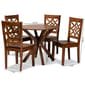 Baxton Studio Miela Walnut Brown Finished Wood 5pc. Dining Set - image 9