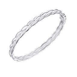 6x65mm Sterling Silver Double Weave Bangle Bracelet
